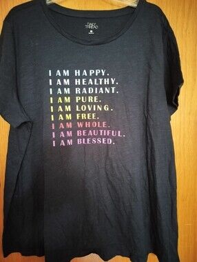 Daily Thread Navy Graphic Tee with Affirmations Print Size 3x